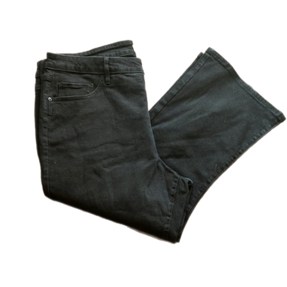 Ava & Viv, womens black jeans, high rise, ankle bootcut, 22W regular, stretch